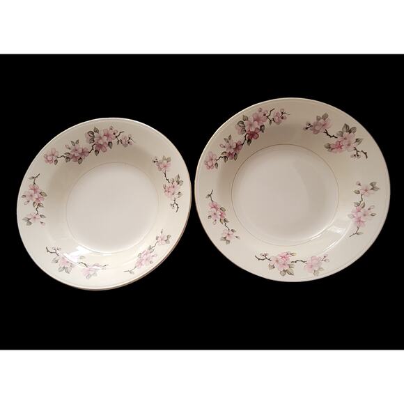 Two Eggshell Nautilus Homer Laughlin Apple Blossom China Bowls Vintage Made 1943 - Picture 9 of 11